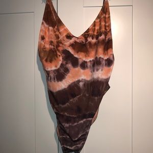 H&M tie dye high cut bathing suit